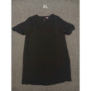 Vince Camuto Black Eyelet Shift Dress